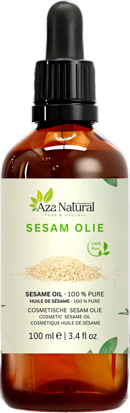 Sesam Olie 100ml – Biologisch & Koudgeperst – 100% Natuurlijke Sesame Oil – Voor Huid, Haar & Massage – Premium Kwaliteit