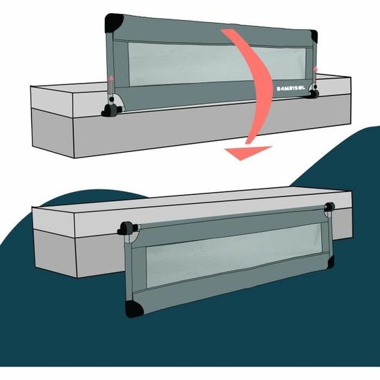 Barrière de lit - LOOPING - BL5003G - Pliable - Grijs