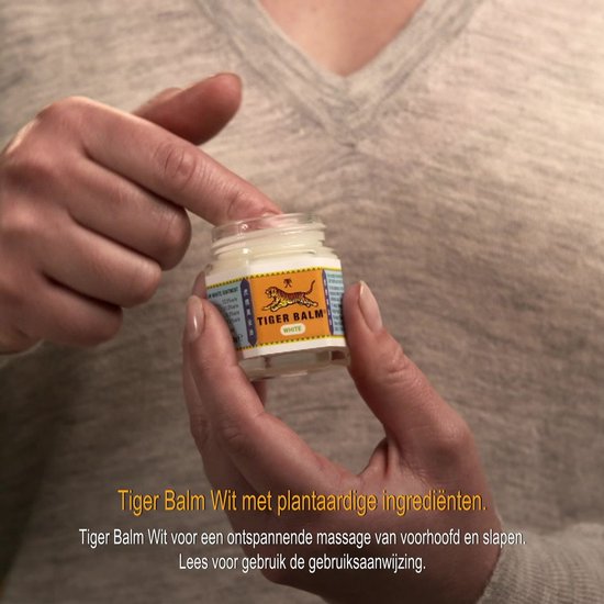 Tiger Balm Wit - Tijgerbalsem - Om vrijer te ademen - Verzachtende invloed op voorhoofd en slapen - Spierbalsem - 19 gram