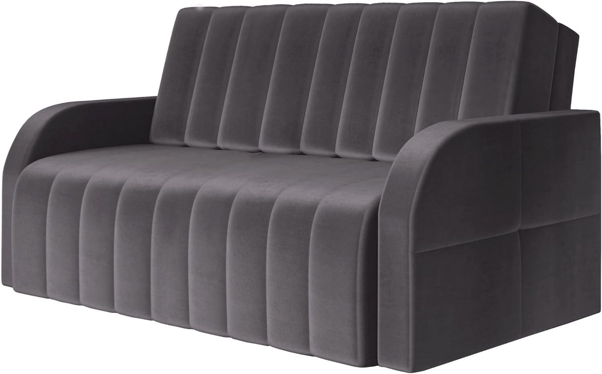 AJE Meubles B.V. Montana 120 - Slaapbank - Slim en Stijlvol - 141 x 104 x 90 cm - Transformeerbaar - Modern Baknje - Grijs (Kronos 22)