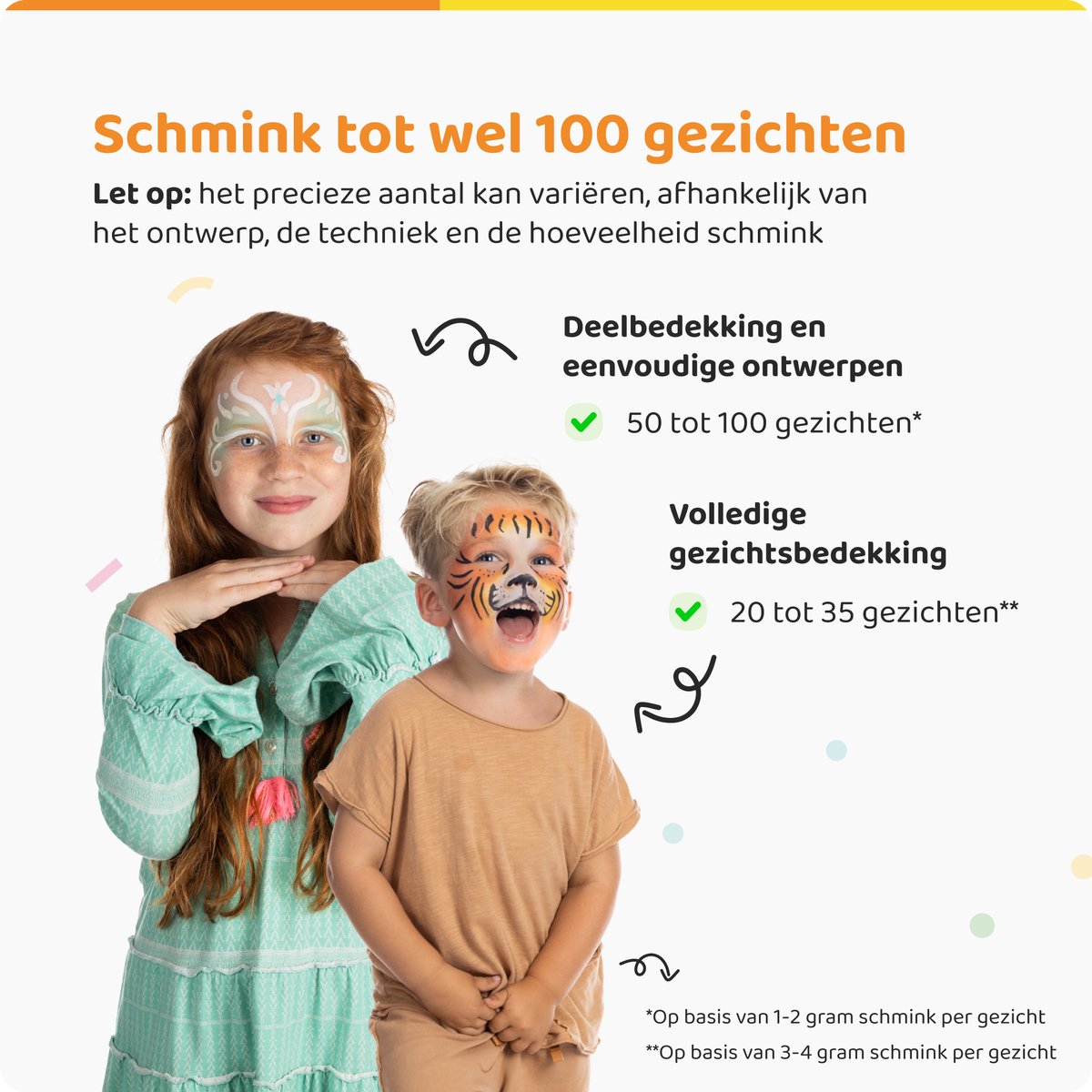 Paint-A-Boo Schminkset Kinderen - Waterbasis - 42 kleuren - Voor 100 gezichten – Met 30 Voorbeelden — afbeelding 3