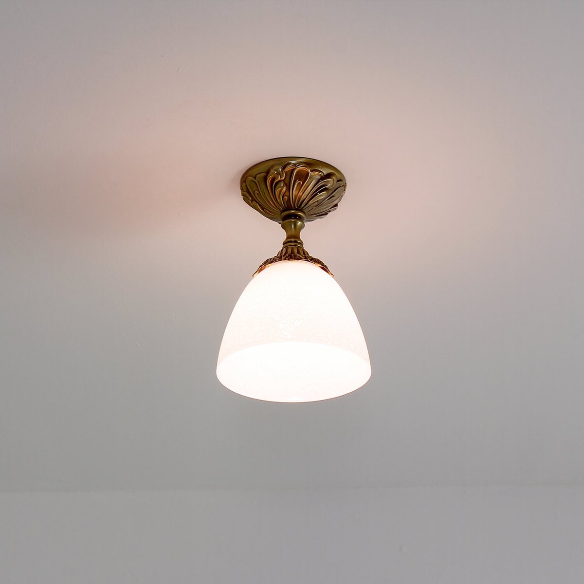 Licht-Erlebnisse - Beatrice - Plafonnière - E14 - van - echt messing mat glas - in - Licht glanzend brons wit