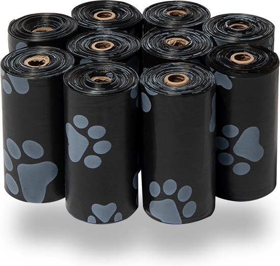 Sacs à déjections canines (150 pièces) de Best Pet Supplies, Pour enlever les déjections canines et remplacer les rouleaux pour chiens, plastique robuste - Zwart, taille 33x23 cm