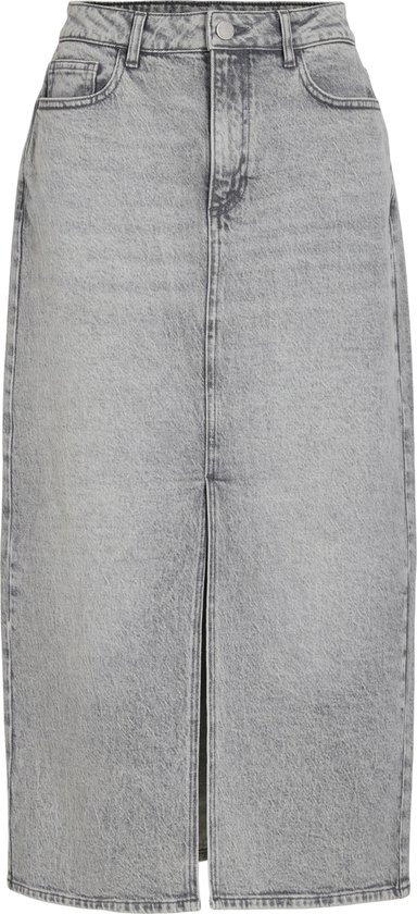 Jupe Vila Rok Hw Midi Denim Skirt-noos 14099736 Light Grey Denim/wash Lgd Femme Taille - W38