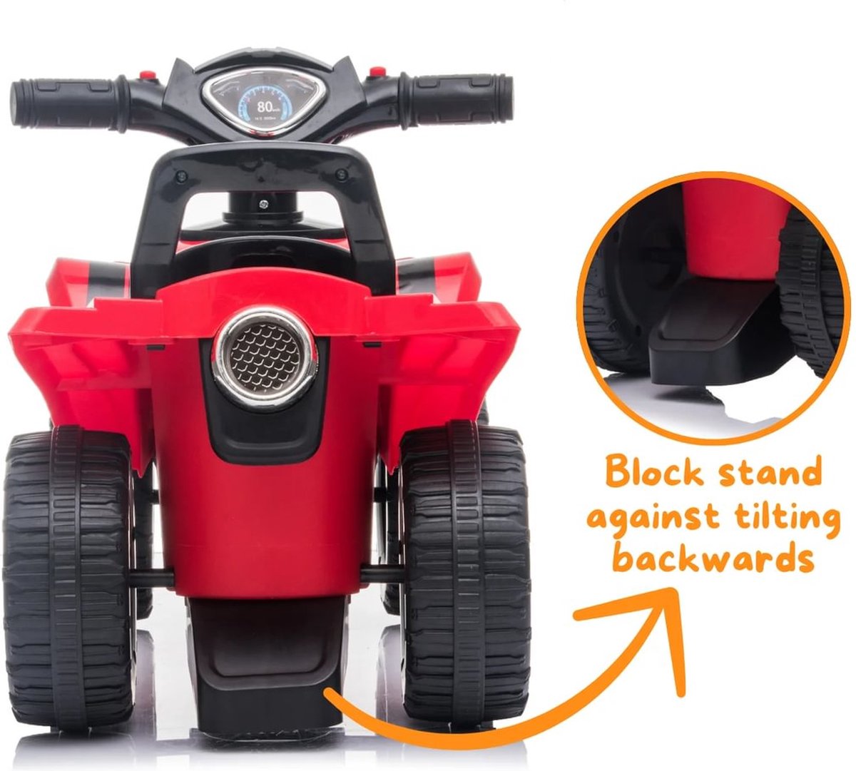 Goodyear Loopauto 1 tot 3 jaar – Officieel Gelicentieerde Quad Loopauto met Verlichting, Toeter & Opbergvak – Buitenspeelgoed Peuter met Blokstandaard & Cadeaubox – Rood – foto 5