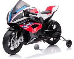 BMW HP4 Race 12V Elektrische Kindermotor 3 tot 7 jaar – Officieel Gelicentieerd Accuvoertuig met Soft-Start & EVA-Banden – Tweewieler met Schokdempers, Zijwieltjes & MP3 – Rood