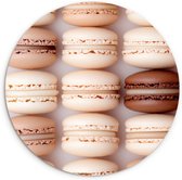 WallCircle® Wandcirkel 60x60 cm - Muurcirkel Macarons - Beige - Bruin - Muurdecoratie woonkamer - Wanddecoratie keuken - Kamer decoratie accessoires - Ronde schilderijen