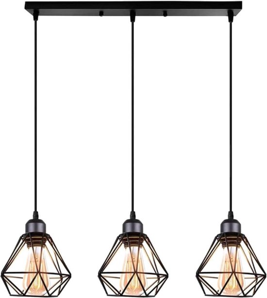 Vintage industriële hanglamp met geometrisch design - voor eettafel - 3