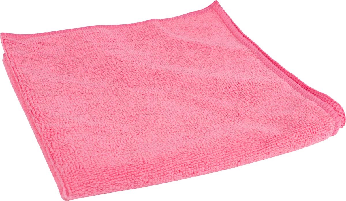 Goedkoopste Microvezeldoek, ft 40 x 40 cm, roze, pak van 10 stuks