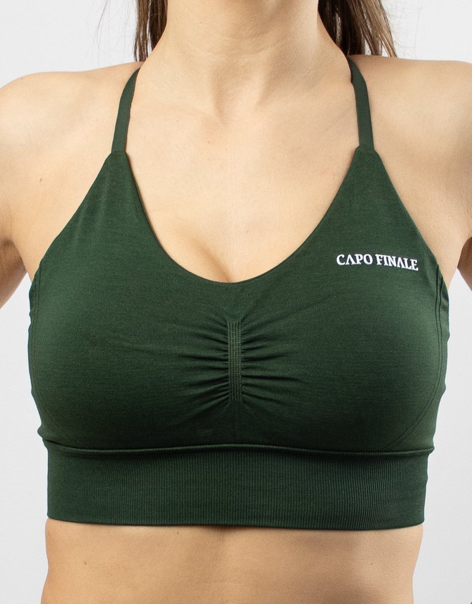 Verity Sportbra | CAPO FINALE - Sportbra's | M | Kleur Groen | Sportkleding | Activewear | Gymkleding | Fitnesskleding | Sportoutfit | Fitness | Hardlopen | Crossfit | Yoga | Pilates | Krachttraining