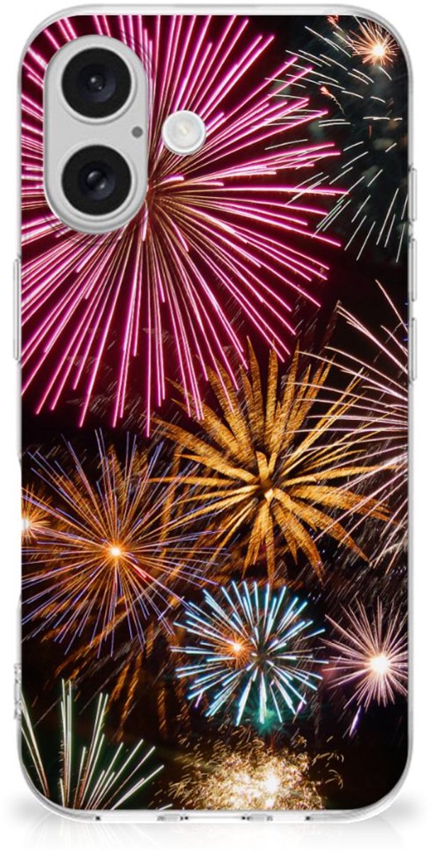 TPU Hoesje voor iPhone 16 Silicone Back Cover Vuurwerk