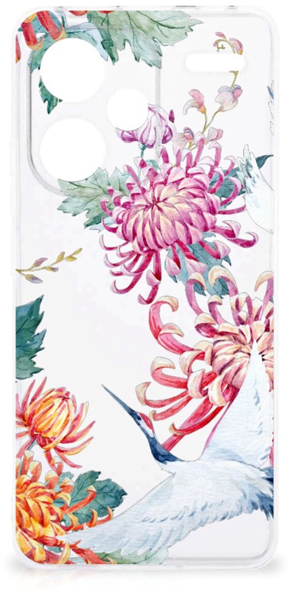 Xiaomi Redmi Note 13 Pro Plus TPU Hoesje Bird Flowers