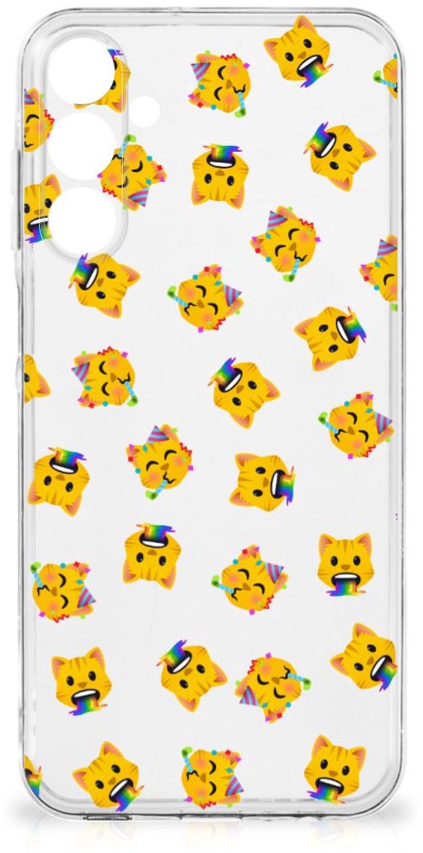 Back Cover voor TPU bumper voor Samsung Galaxy A16 Katten Emojis