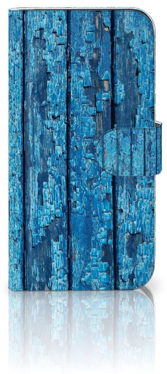 Samsung Galaxy S25 Book Style Case Wood Blue