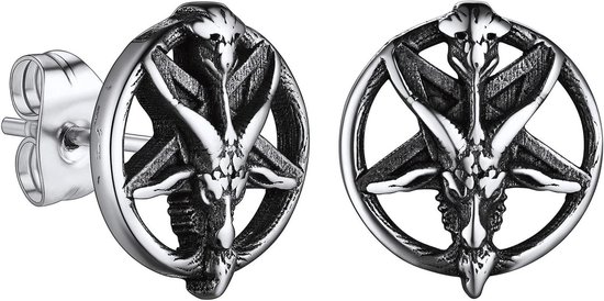 Baphomet Oorbellen met Pentagram en Skulls
