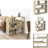 Boekenkast 80x24x109 cm bewerkt hout grijs sonoma eikenkleurig