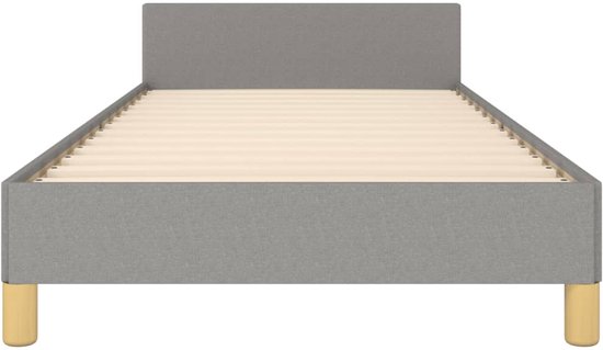vidaXL Cadre de lit sans matelas 90x200 cm tissu gris clair - Cadre de lit Met Hoofdeinde - Cadres de lit Met Hoofdeindes - Lit - Meuble de couchage