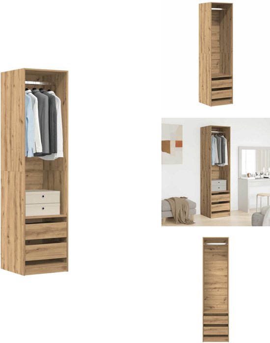 Kledingkast 82,5x51,5x180 cm bewerkt hout gerookt
