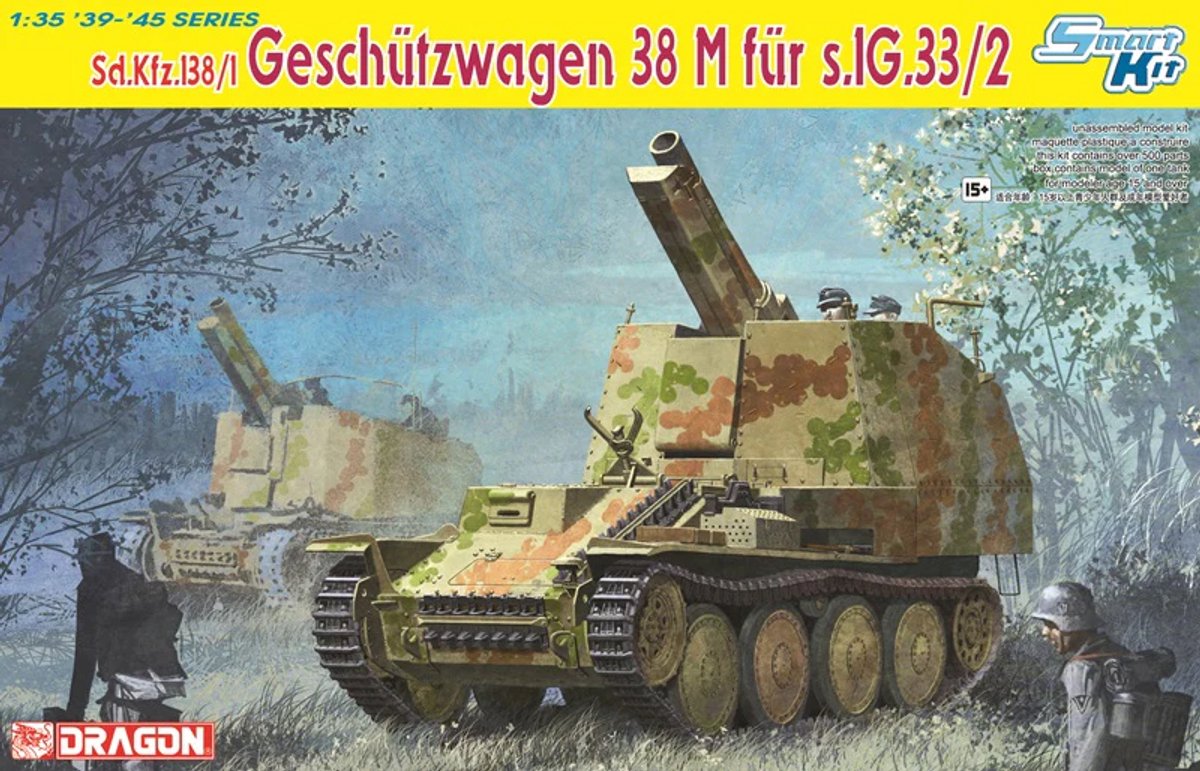 Dragon Modelbouwpakket Militaire voertuigen - 6429 Sd.Kfz. 138/1 Geschützwagen 38 M für s.IG.33/2 - Panzer 38(t) - Tank Plastic - 1:35 - Modelbouw