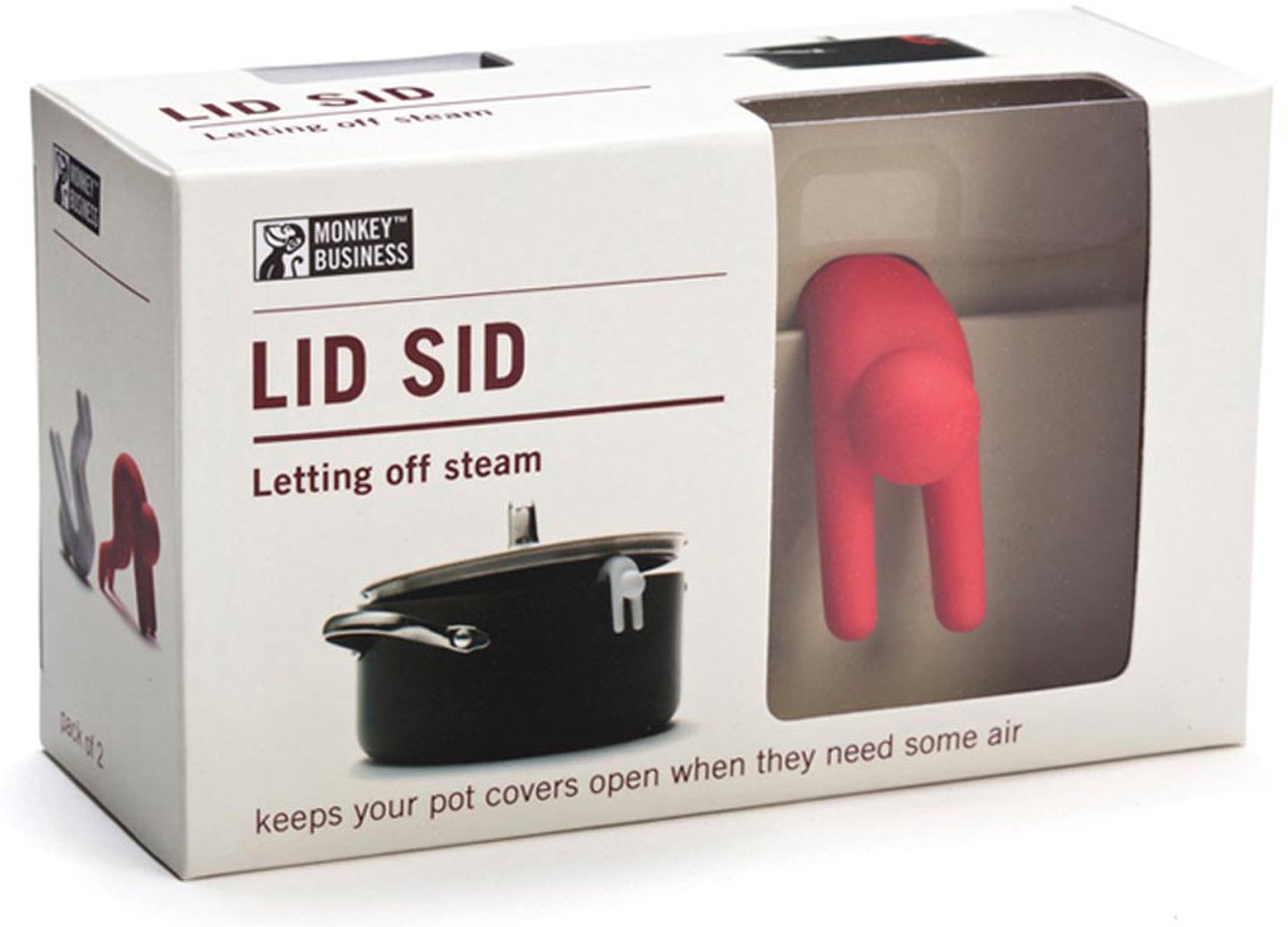 Monkey Business Dekselhouder Lid Sid set van 2 - Rood/Wit