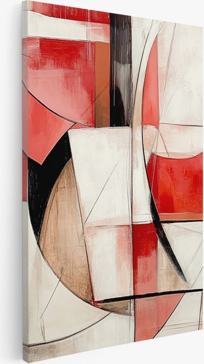 Saammp Canvas Schilderij - Cirkelvormig - Kleurijk - Abstract - 80x120 - Foto op canvas - Wanddecoratie - Muurdecoratie Woonkamer - Slaapkamer decoratie - Canvas Print Multicolor