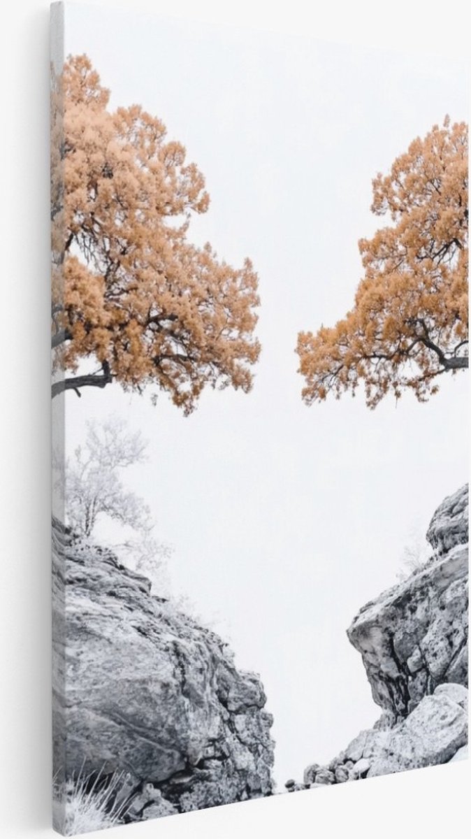 Saammp Canvas Schilderij - Natuur - Rotsen - landschappen - 50x70 - Foto op canvas - Wanddecoratie - Muurdecoratie Woonkamer - Slaapkamer decoratie - Canvas Print Multicolor