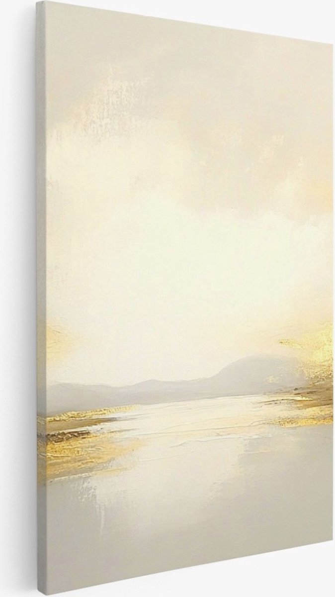 Saammp Canvas Schilderij - Landschap - Neutraal - Abstract kunstwerk - 30x40 - Foto op canvas - Wanddecoratie - Muurdecoratie Woonkamer - Slaapkamer decoratie - Canvas Print Multicolor