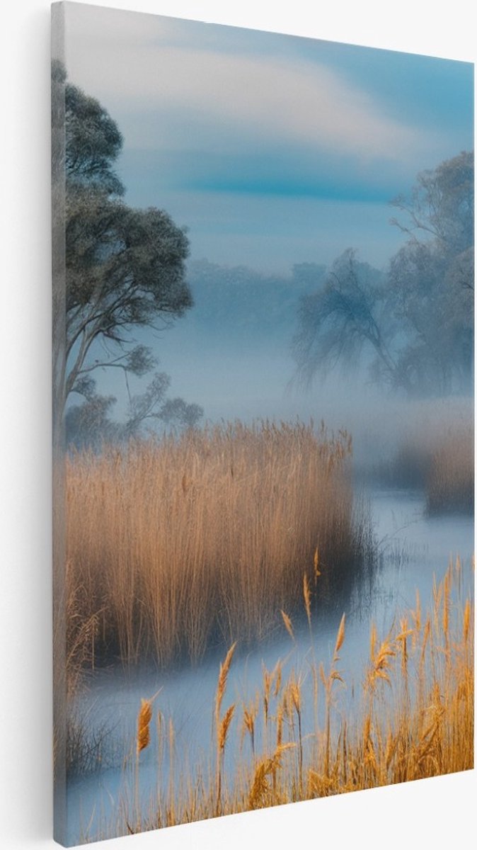 Saammp Canvas Schilderij - Abstract - Mist - Landschap - Natuur - 20x30 - Foto op canvas - Wanddecoratie - Muurdecoratie Woonkamer - Slaapkamer decoratie - Canvas Print Multicolor