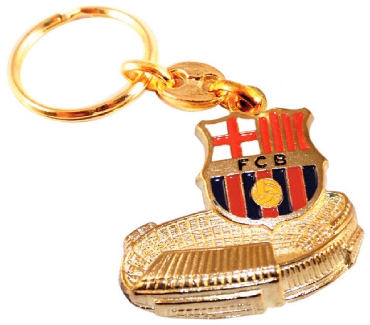 FC Barcelona sleutelhanger Camp Nou goud
