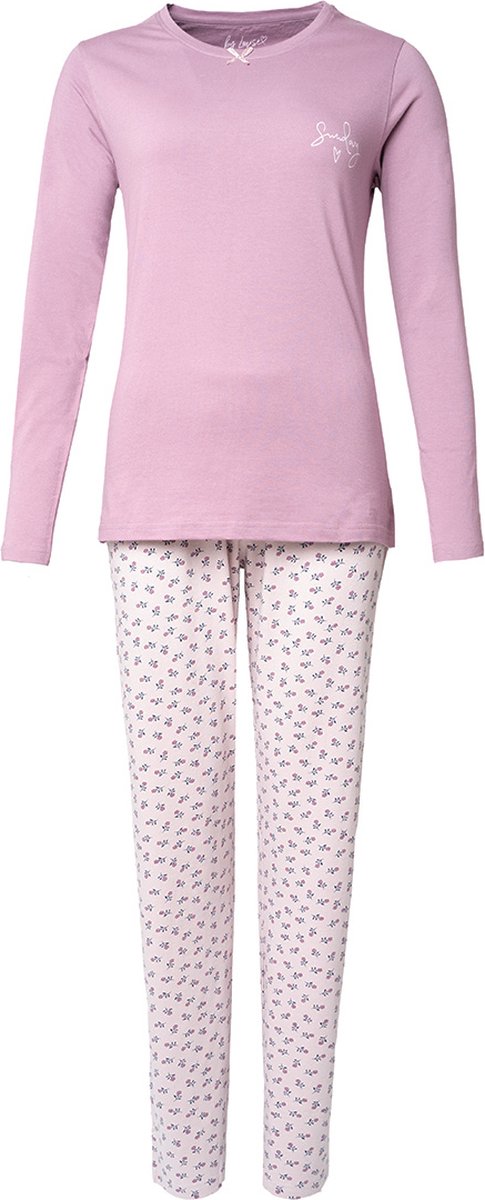 By Louise Dames Pyjama Set Lang Katoen Roze - Maat XL