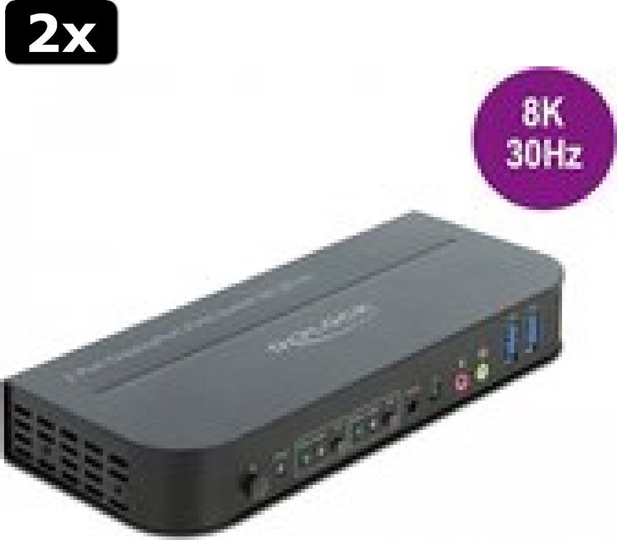 2x DELOCK DisplayPort 1.4 KVM Switch 8K 30Hz USB 3.0 + Audio