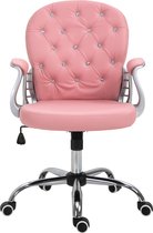 Vinsetto Chaise de bureau ergonomique chaise de direction dossier rembourré PU rose 921-169V01