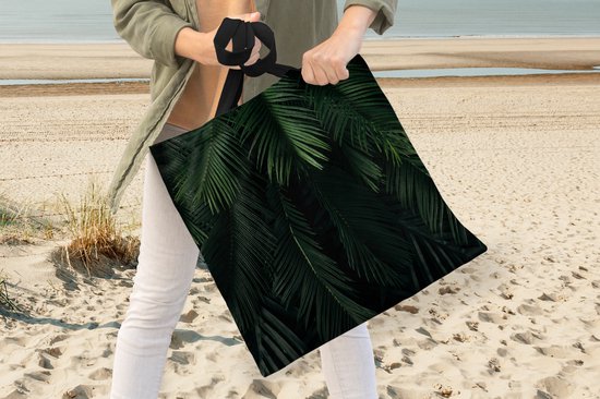Sac bandoulière - Sac de plage - Shopper Feuilles - Tropical - Motifs - 45x45 cm - Sac en coton