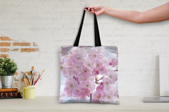 Sac bandoulière - Sac de plage - Shopper Blossom - Cerisier - Printemps - 40x40 cm - Sac en coton