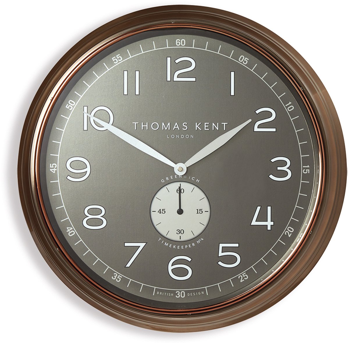 Thomas Kent - Klok Timekeeper bruin - zwart Ø76CM