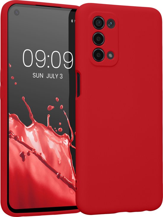 coque kwmobile compatible avec Oppo A74 (5G) / A54 (5G) - Coque pour smartphone - Découpe caméra de précision - Coque arrière rouge cerise