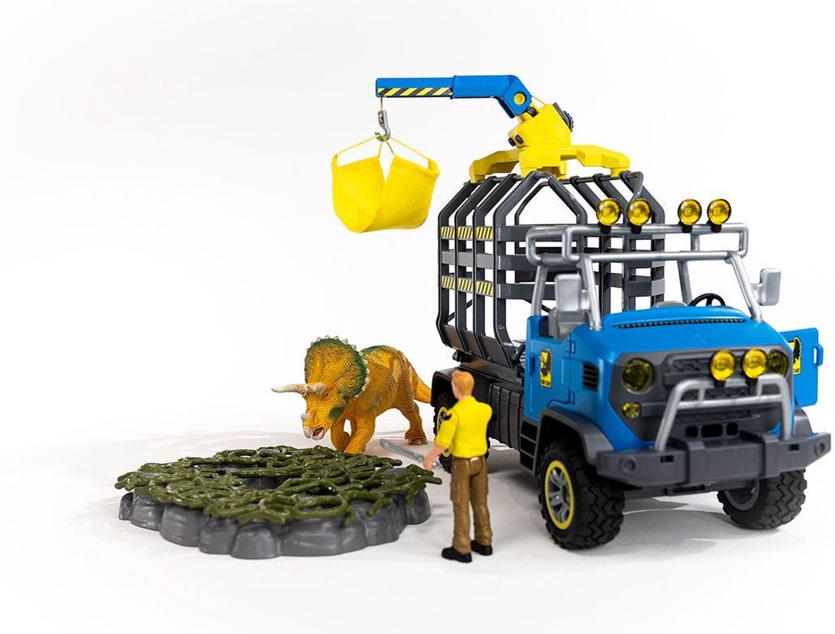 schleich® Figurine voiture tout-terrain avec avant-poste dinosaure 41464