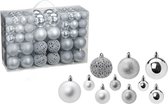 Wurm Kerstballen - 100x st - kunststof - zilver - 3-4-6 cm