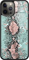 Casimoda® hoesje - Geschikt voor iPhone 12 Pro Max - Baby Snake - Luxe Hard Case Zwart - Backcover telefoonhoesje - Mint