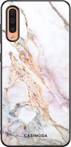 Casimoda® hoesje - Geschikt voor Samsung Galaxy A50 - Parelmoer Marmer - Zwart TPU Backcover - Marmer - Multi
