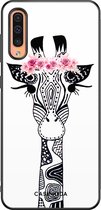 Casimoda® hoesje - Geschikt voor Samsung Galaxy A50 - Giraffe - Zwart TPU Backcover - Giraffe - Wit