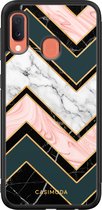 Casimoda® hoesje - Geschikt voor Samsung Galaxy A20e - Marmer Triangles - Zwart TPU Backcover - Marmer - Multi