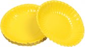 Anniversaire / party 20x pièces plats de service karton jaune 16 cm - Articles de Pasen/ Pâques jaune