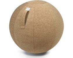 Vluv STOV - zitbal met hoes - voor kantoor en thuis - ergonomisch - yoga- en zwangerschapsbal - 60-65 cm - macchiato