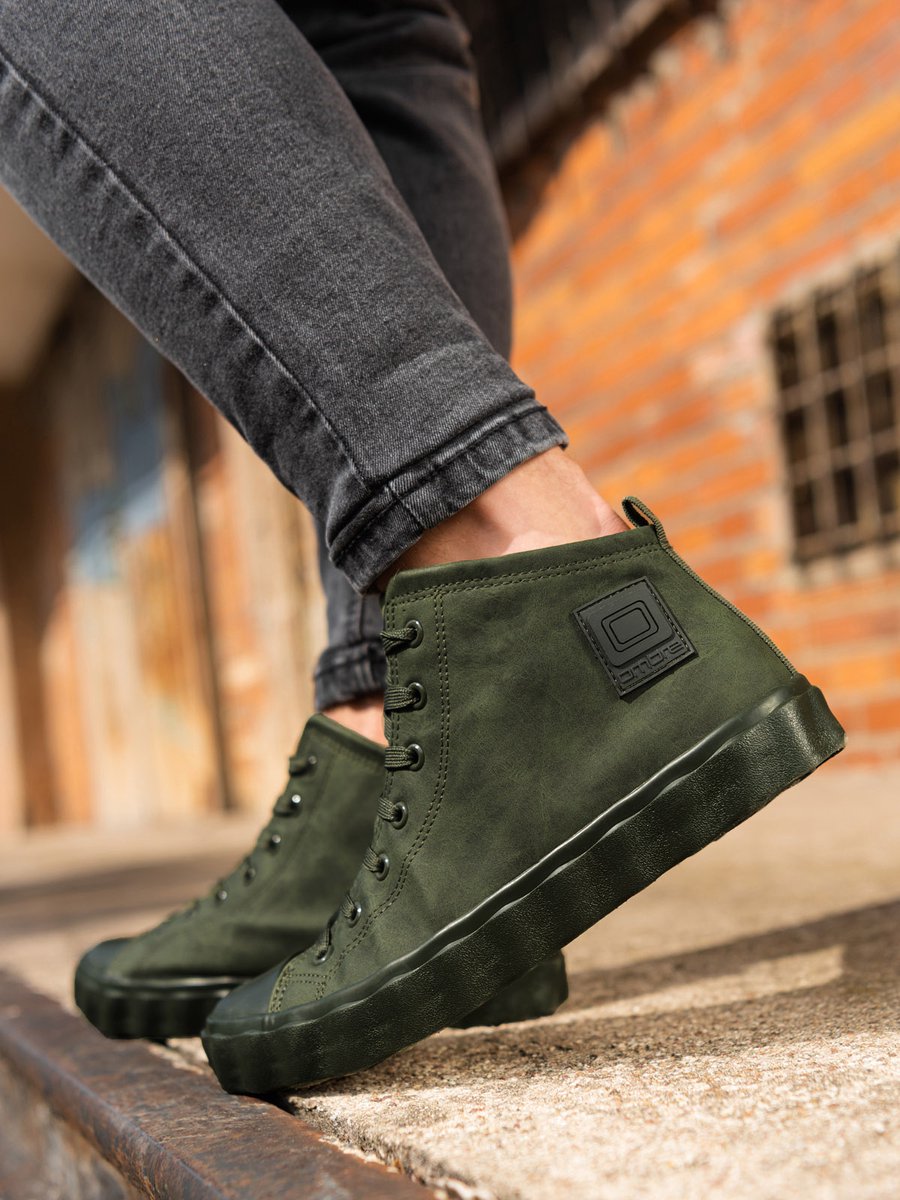 Herenschoenen enkel T374- olijf