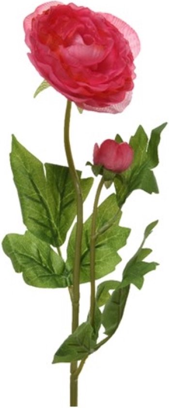 Decoris Renoncule polyester rose 10x8xH57cm