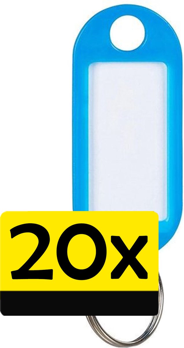 Sleutellabels Label Sleutel Sleutelhanger Gekleurde Bagagelabel Sleutelhanger Reislabel - Blauw - 20 Stuks