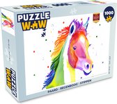 Puzzel Paard - Regenboog - Stippen - Meisjes - Kinderen - Meiden - Legpuzzel - Puzzel 1000 stukjes volwassenen