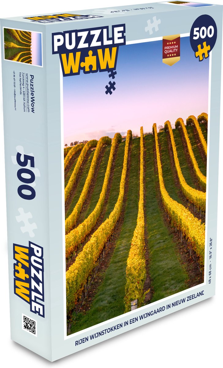 Puzzel Rijen wijnstokken in een wijngaard in Nieuw Zeeland. - Legpuzzel -  Puzzel 500... | bol.com