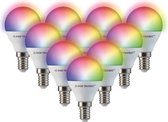 Set de 10 Ampoules LED E14 SMART - RGBWW - Wifi & Bluetooth - 5,5 Watt - 470lm - P45 - Dimmable via App